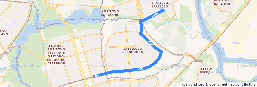 Mapa del recorrido Автобус 676: Метро "Домодедовская" - Метро "Зябликово" de la línea  en Südlicher Verwaltungsbezirk.