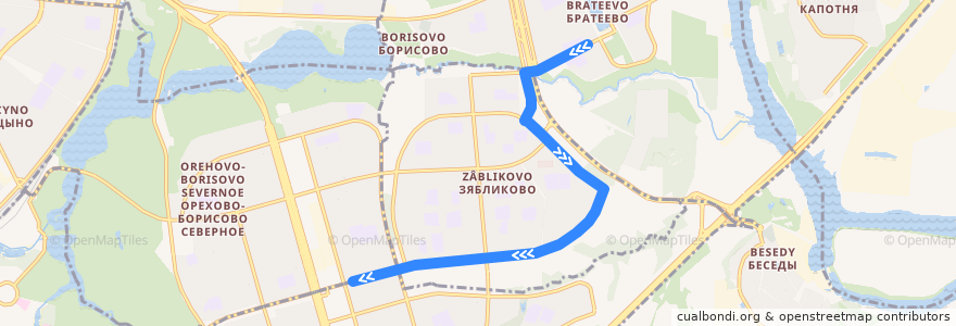 Mapa del recorrido Автобус 676: Метро "Зябликово" - Метро "Домодедовская" de la línea  en 南行政区.