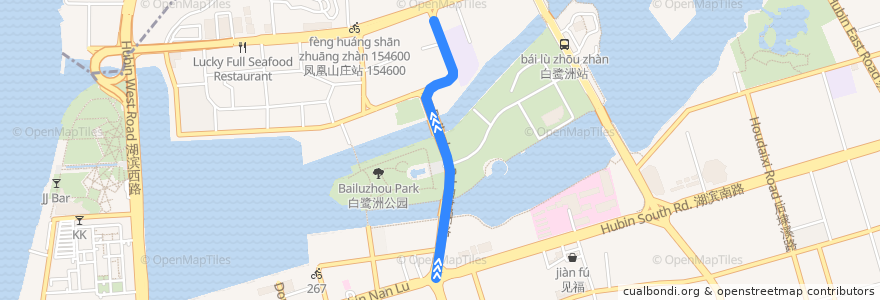 Mapa del recorrido bus 87 de la línea  en 쓰밍구.