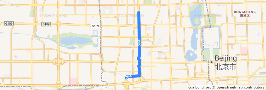 Mapa del recorrido Bus 691: 文慧桥南 => 韩庄子北 de la línea  en Beijing.