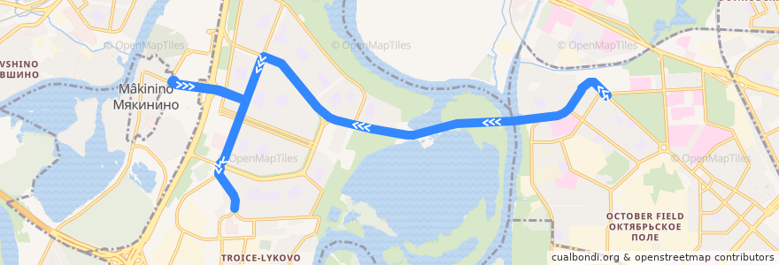 Mapa del recorrido Автобус №743 Метро "Щукинская" - Улица Твардовского, 3 de la línea  en район Строгино.