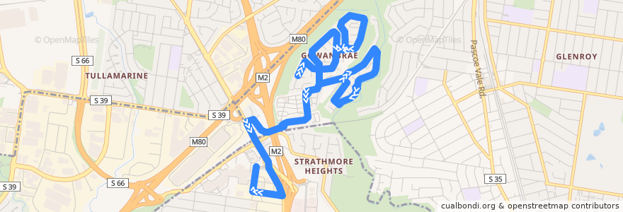 Mapa del recorrido Bus 490: Gowanbrae => Airport West Shopping Centre de la línea  en ملبورن.