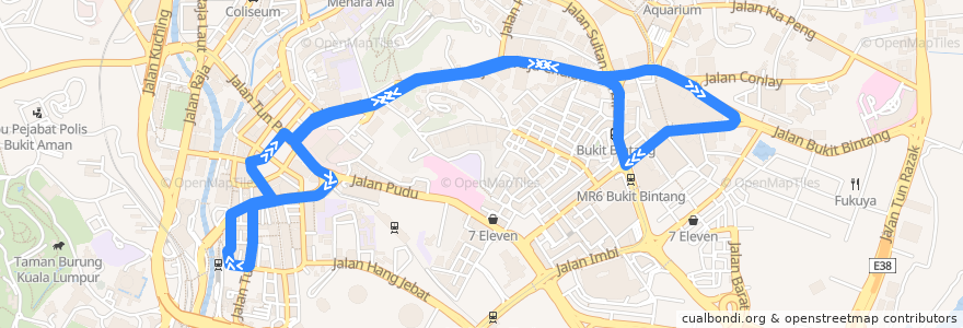 Mapa del recorrido GOKL Purple Line de la línea  en 쿠알라룸푸르.