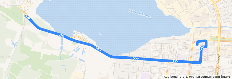 Mapa del recorrido Трамвай 11. Зелёный остров — ВИЗ de la línea  en городской округ Екатеринбург.