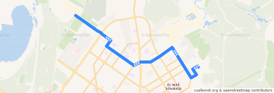 Mapa del recorrido Автобус 053. Улица Ползунова - Кирпичный завод de la línea  en بلدية يكاترينبورغ.