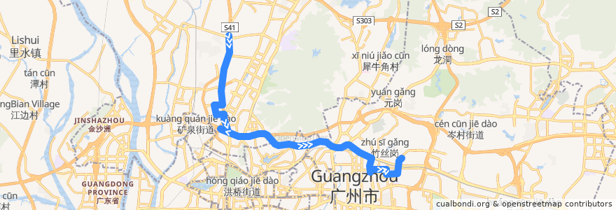 Mapa del recorrido 32路(黄石路总站-华工大总站) de la línea  en Guangzhou.