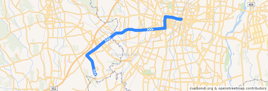 Mapa del recorrido 関東自動車バス[01] 運転免許センター⇒直通⇒宇都宮駅 de la línea  en 栃木県.