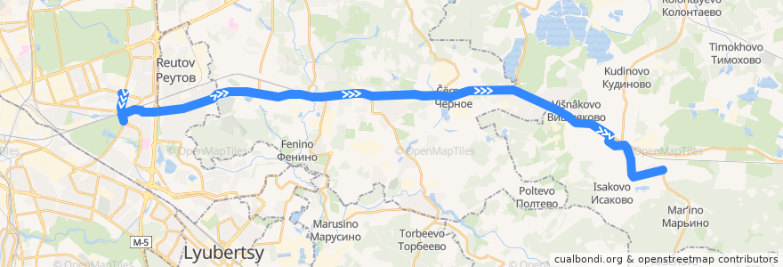 Mapa del recorrido Автобус 487: Метро "Новогиреево" - Электроугли de la línea  en Moscow Oblast.