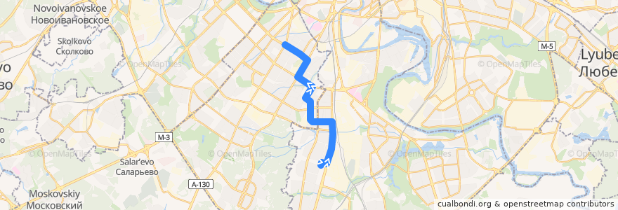 Mapa del recorrido Автобус 218: Метро "Южная" => Метро "Академическая" de la línea  en 莫斯科.