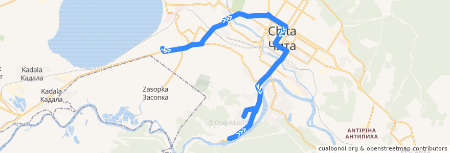 Mapa del recorrido Маршрутное такси №23 de la línea  en Chita.
