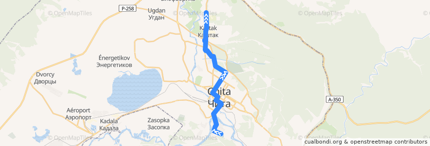 Mapa del recorrido Маршрутное такси №3 de la línea  en Chita.