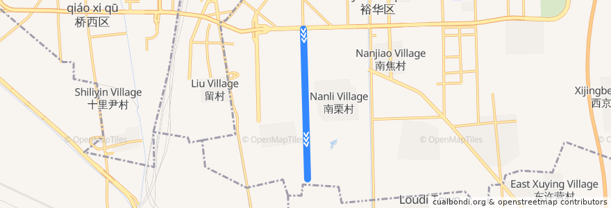 Mapa del recorrido 69路 de la línea  en 石家荘市.