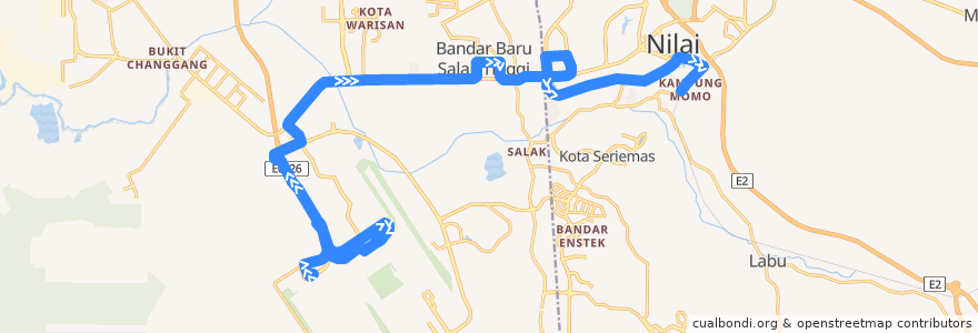 Mapa del recorrido Airport Liner de la línea  en Малайзия.
