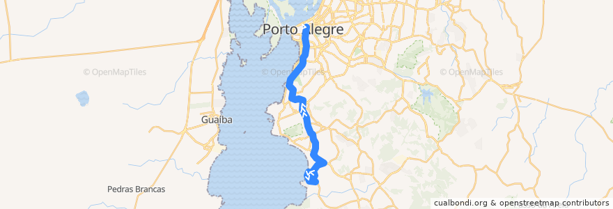 Mapa del recorrido Guarujá via Cavalhada de la línea  en 포르투알레그리.