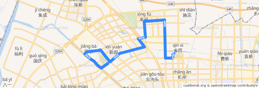 Mapa del recorrido 14路: 火车站 => 唐闸公园南门 de la línea  en 충촨구.