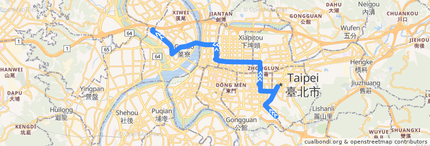 Mapa del recorrido 臺北市 292 二重-捷運麟光站 (返程) de la línea  en New Taipei.