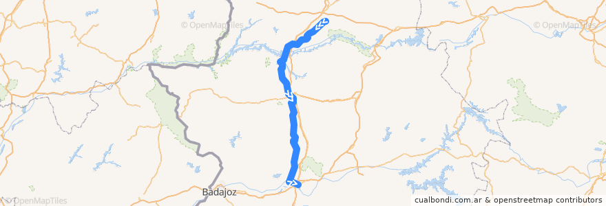 Mapa del recorrido Madrid - Merida de la línea  en Sepanyol.