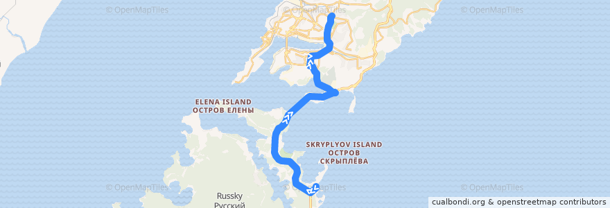 Mapa del recorrido Автобус 74: Приморский океанариум - Кампус ДВФУ - Баляева de la línea  en Владивостокский городской округ.