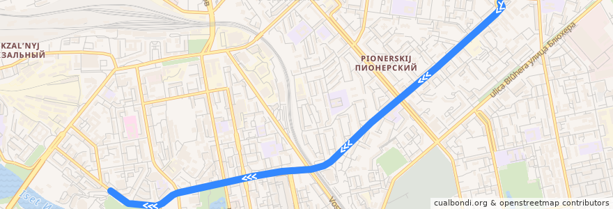 Mapa del recorrido Троллейбус 4. Сулимова - Станция метро «Динамо» de la línea  en Yekaterinburg Municipality.