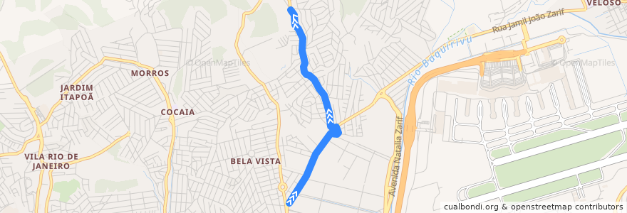 Mapa del recorrido Guarulhos (Cocaia) São Paulo (Metrô Tucuruvi) de la línea  en Guarulhos.