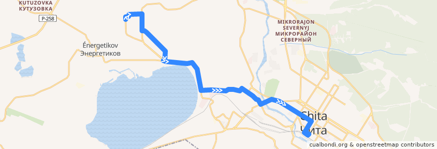 Mapa del recorrido Маршрутное такси №18 de la línea  en Chita.