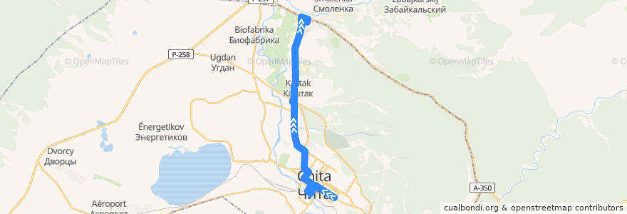 Mapa del recorrido Маршрутное такси №35 de la línea  en городской округ Чита.