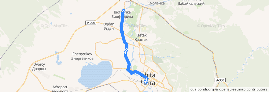 Mapa del recorrido Маршрутное такси №20 de la línea  en Chita.