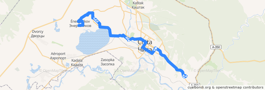 Mapa del recorrido Маршрутное такси №77 de la línea  en Chita.