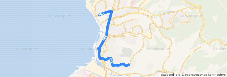 Mapa del recorrido Автобус 33: Автовокзал - Днепропетровская (АЗС) de la línea  en Владивостокский городской округ.