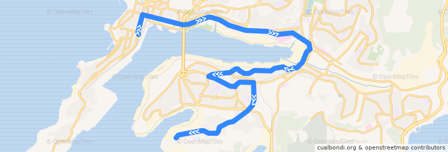 Mapa del recorrido Автобус 13: Железнодорожный вокзал - Змеинка de la línea  en Владивостокский городской округ.