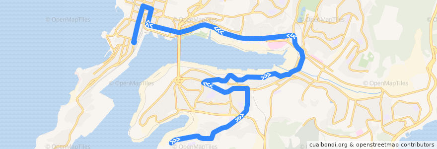 Mapa del recorrido Автобус 13: Змеинка - Железнодорожный вокзал de la línea  en Владивостокский городской округ.