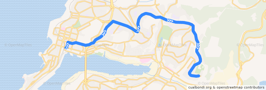 Mapa del recorrido Автобус 16Ц: Центр - Нейбута de la línea  en Vladivostok City District.