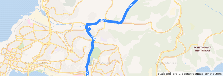 Mapa del recorrido Автобус 3: Луговая - 6-й км de la línea  en Владивостокский городской округ.