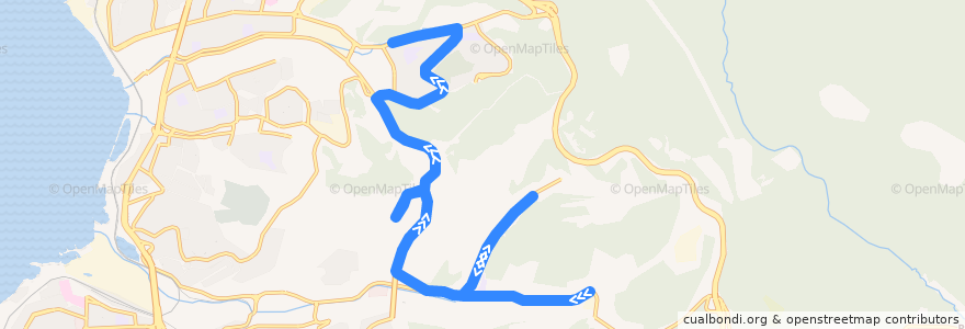 Mapa del recorrido Автобус 98: Дальхимпром - Флотский городок de la línea  en 블라디보스토크 관구.