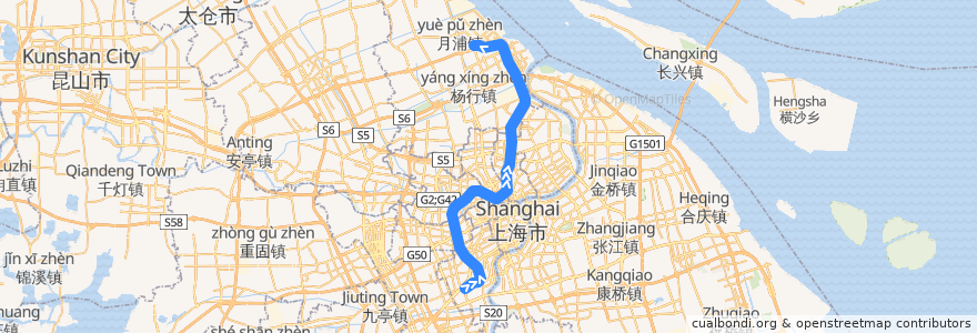 Mapa del recorrido Metro 3号线: 上海南站 → 江杨北路 de la línea  en Şanghay.