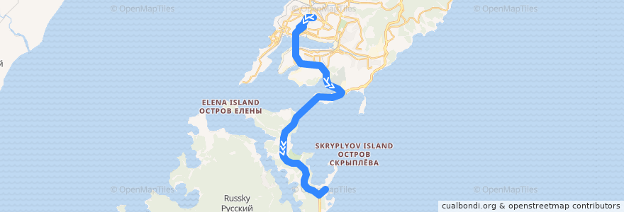 Mapa del recorrido Автобус 75: ТД "Тихоокеанский" - Приморский океанариум de la línea  en Владивостокский городской округ.