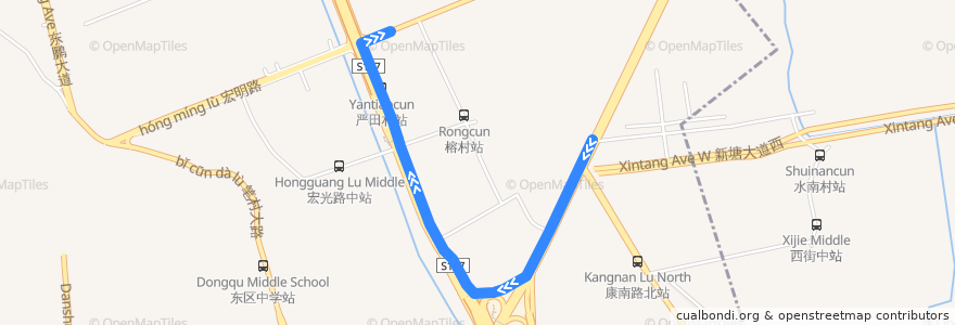 Mapa del recorrido 331路[水南村(文体中心)总站-沧联总站] de la línea  en 广州市.