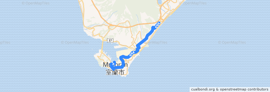 Mapa del recorrido 千代の台線 de la línea  en Iburi Subprefecture.
