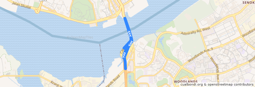 Mapa del recorrido Svc AC7 (Yishun Temporary Interchange =>Yishun Temporary Interchange) de la línea  en Johor.