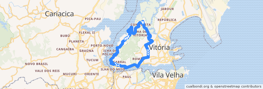Mapa del recorrido 0071 São Pedro / Maruípe / Centro (Circular) de la línea  en 维多利亚.