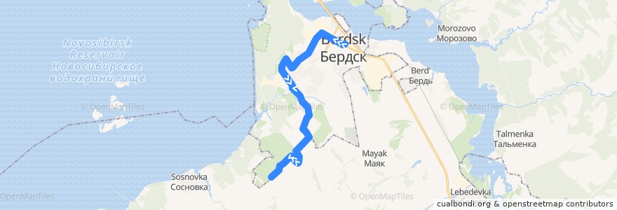 Mapa del recorrido Автобус 25: Горького – Садовое общество «Вега 4» de la línea  en ノヴォシビルスク州.