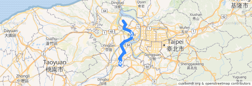 Mapa del recorrido 新北市 806 板橋-蘆洲 (往程) de la línea  en Новый Тайбэй.