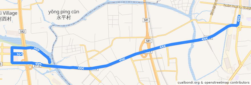 Mapa del recorrido 广412路(芳村客运站-中海锦城总站) de la línea  en 广东省.