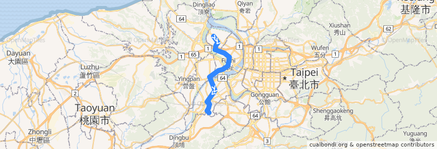 Mapa del recorrido 新北市 806 板橋-蘆洲 (返程) de la línea  en Новый Тайбэй.