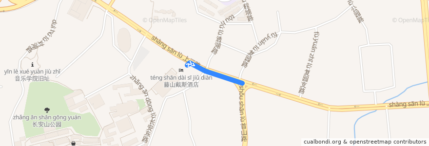 Mapa del recorrido Airport Express (from Cangshan) de la línea  en 仓山区.