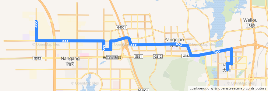 Mapa del recorrido 650路 de la línea  en 蜀山区.