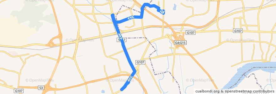 Mapa del recorrido 437路(湖山国际公交总站-南岗总站) de la línea  en 광저우시.