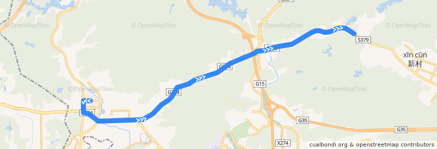 Mapa del recorrido 449班车[联和(惠联路)总站-岭头总站] de la línea  en 黄埔区.