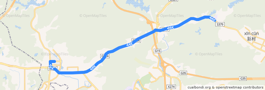 Mapa del recorrido 449班车[岭头总站-联和(惠联路)总站] de la línea  en 黄埔区.