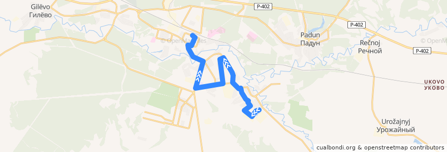 Mapa del recorrido Автобус 4: Пригород - Железнодорожный вокзал de la línea  en Zavodoukovsky Urban Okrug.